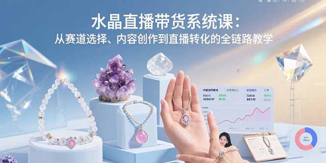 水晶直播带货系统课:从赛道选择、内容创作到直播转化的全链路教学-幽忧帮