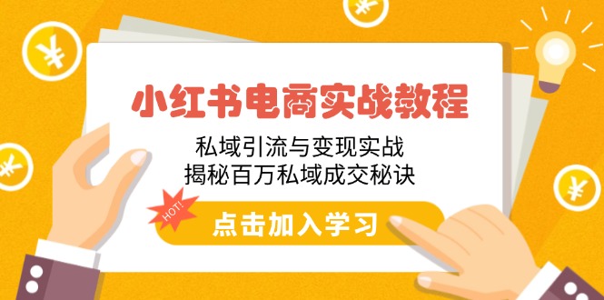 （14215期）小红书电商实战教程：私域引流与变现实战，揭秘百万私域成交秘诀-忧忧资源网