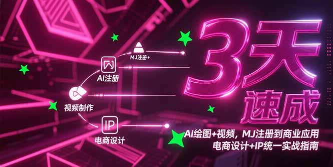 3天速成AI绘图+视频,MJ注册到商业应用,电商设计+IP统一实战指南-幽忧帮