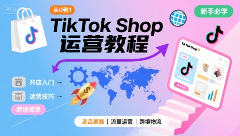 TikTok Shop从0到1运营教程,TikTok跨境电商新手必学课程-幽忧帮