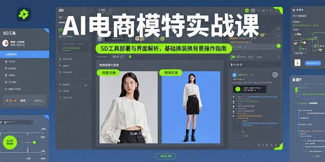 AI电商模特实战课,SD工具部署与界面解析,基础换装换背景操作指南-幽忧帮