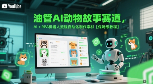 油管AI动物故事赛道,AI+RPA机器人流程自动化制作素材【保姆级教程】-幽忧帮