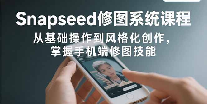 Snapseed修图系统课程:从基础操作到风格化创作,掌握手机端修图技能-幽忧帮