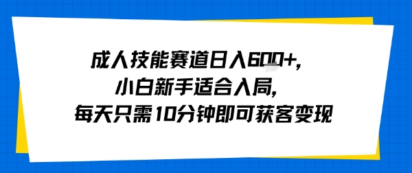 成人技能赛道日入多张,小白新手适合入局,每天只需10分钟即可获客变现-幽忧帮