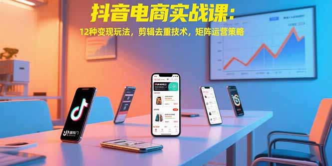 抖音电商实战课:12种变现玩法,剪辑去重技术,矩阵运营策略-幽忧帮
