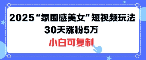 不露脸也能火!2025“氛围感美女”短视频玩法,30天涨粉5W小白可复制-幽忧帮