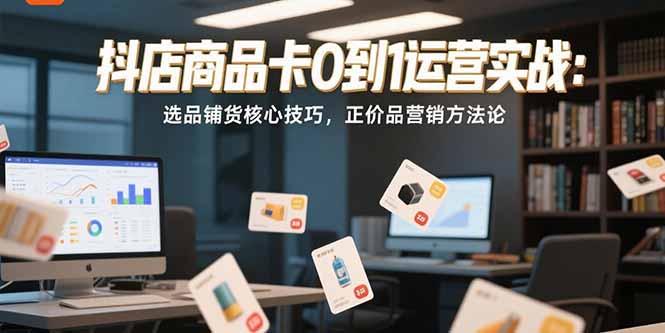 抖店商品卡0到1运营实战:选品铺货核心技巧,正价品营销方法论-幽忧帮
