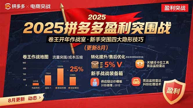 2025拼多多盈利突围战:卷王开年作战室,新手突围四大隐形技巧(更新8月-幽忧帮