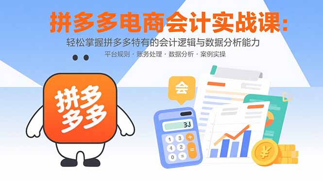 拼多多电商会计实战课:轻松掌握拼多多特有的会计逻辑与数据分析能力-幽忧帮