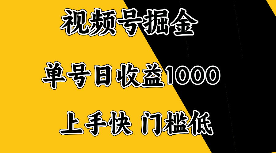 （14183期）视频号掘金，单号日收益1000+，门槛低，容易上手。-忧忧资源网