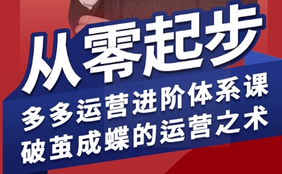 拼多多运营进阶系统课,从零起步,多多运营进阶体系课,破茧成蝶的运营之术-幽忧帮