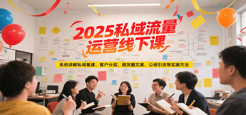 2025私域流量运营线下课,系统讲解私域基建/客户分层/朋友圈文案/公域引流等实操方法-幽忧帮