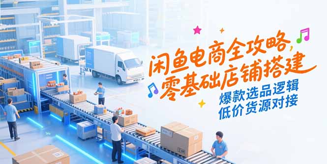 闲鱼电商全攻略,零基础店铺搭建,爆款选品逻辑,低价货源对接-幽忧帮