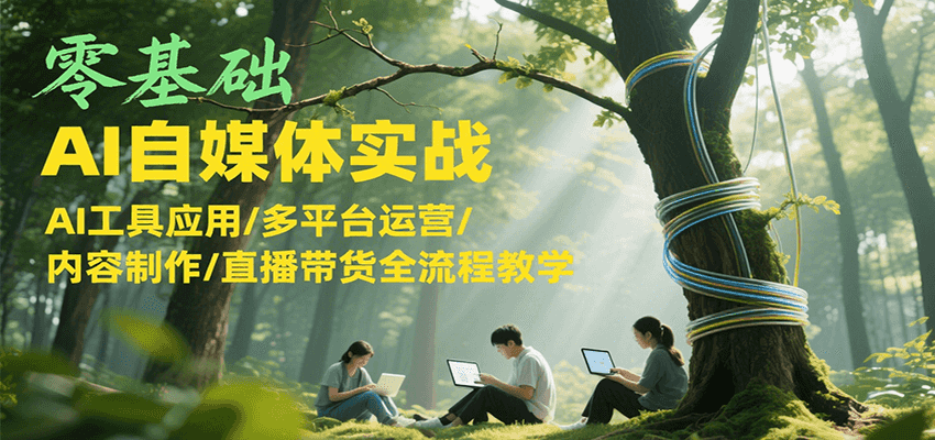 零基础AI自媒体实战,AI工具应用/多平台运营/内容制作/直播带货全流程教学-幽忧帮