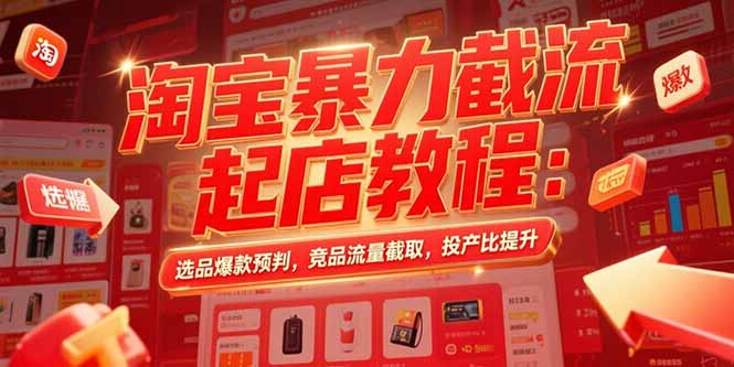 淘宝暴力截流起店教程:选品爆款预判,竞品流量截取,投产比提升-幽忧帮