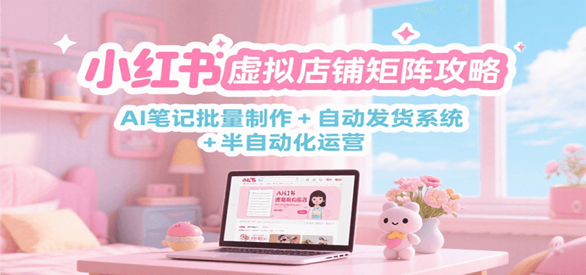 小红书虚拟店铺矩阵攻略:AI笔记批量制作 + 自动发货系统 + 半自动化运营-幽忧帮
