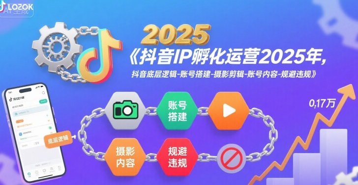 抖音IP孵化运营2025年,抖音底层逻辑-账号搭建-摄影剪辑-账号内容-规避违规-幽忧帮