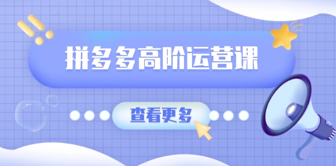 （14327期）拼多多高阶运营课：极致群爆款玩法，轻付费无尽复制，打造单品爆款之路-忧忧资源网