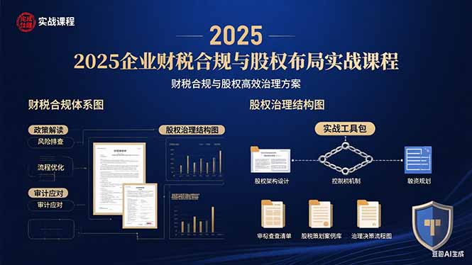 2025企业财税合规与股权布局的实战课程:财税合规与股权高效治理方案-幽忧帮