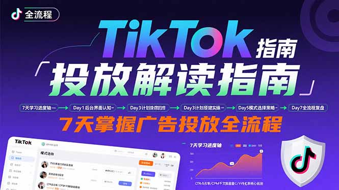 TikTok投放解读指南:后台操作/计划建立/模式选择,7天掌握广告投放全流程-幽忧帮
