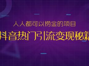 狼叔抖音热门引流变现秘籍1.0，人人都可以捞金的项目