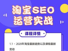 搜外课程2零基础学习淘宝SEO运营实战199元