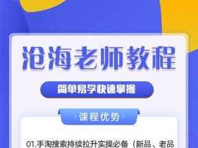 沧海老师·手淘搜索、手淘推荐持续拉升实操必备，简单易学，快速掌握