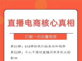 每周1期带你直入直播电商核心真相，破除盈利瓶颈