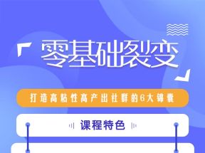  20节社群大课，零基础学社群运营，打造高粘性高产出社群的6大锦囊