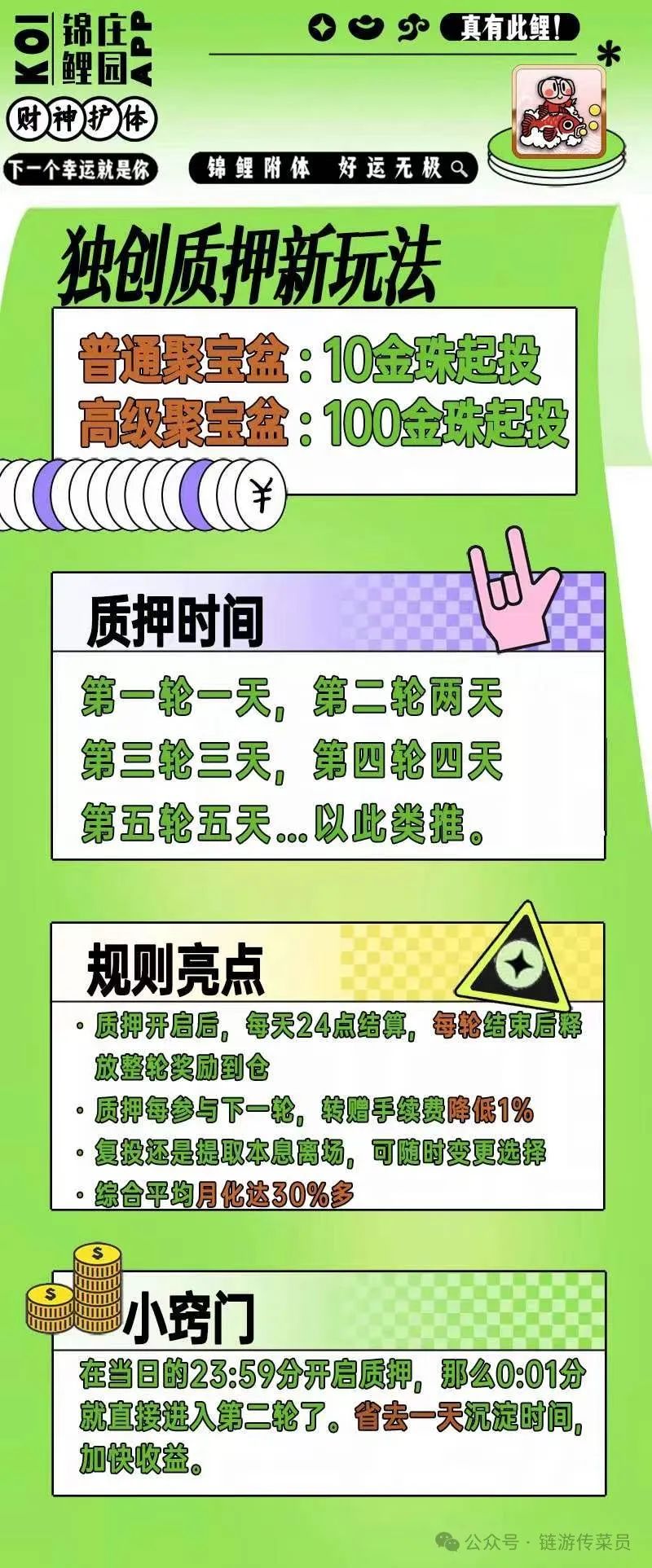 7月最牛0撸项目锦鲤庄园，一月可以0撸88米，玩法拆解，顶商对接团队！